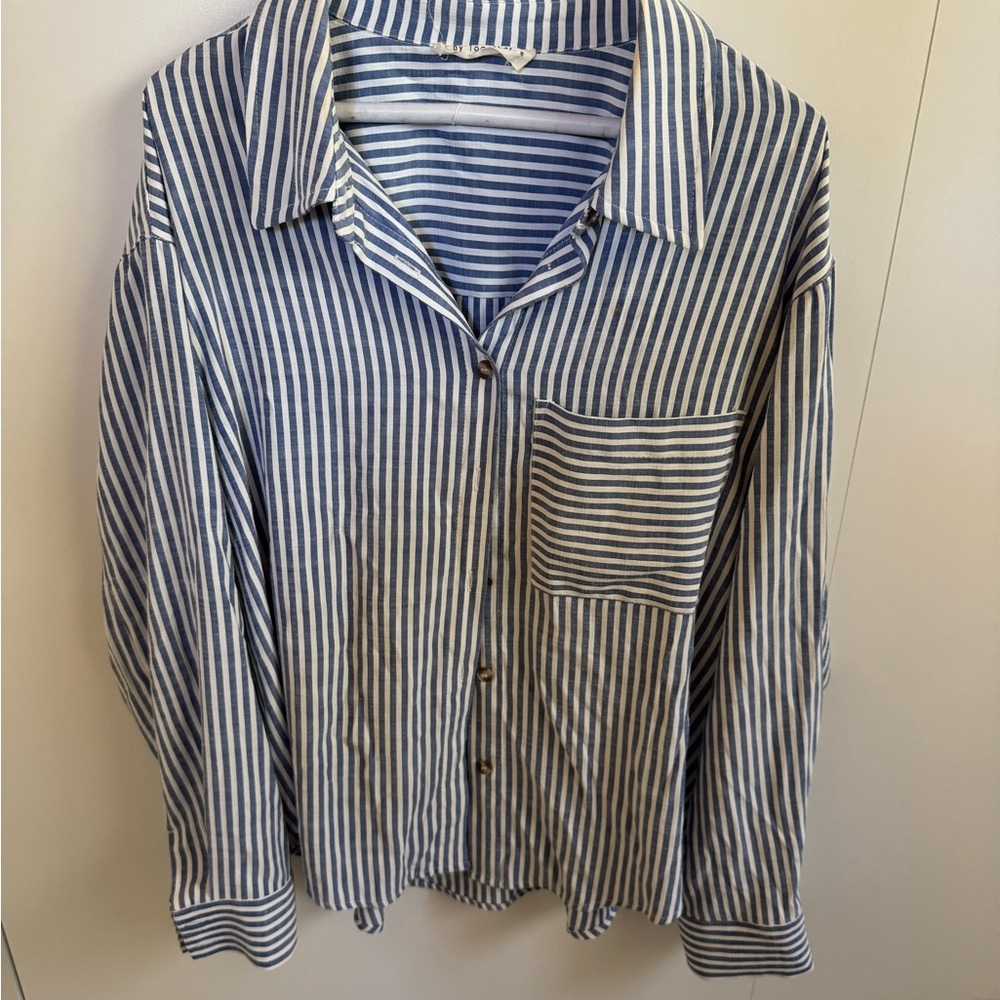 Striped Blue and White Oversized Shirt
